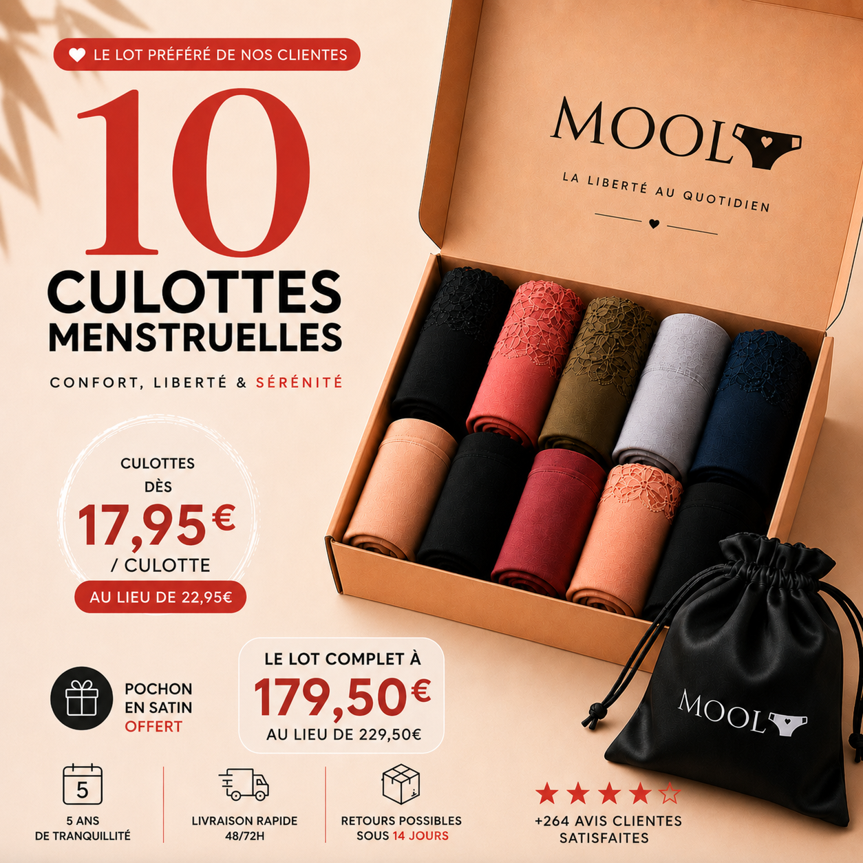 Lot de 10 culottes - Tous Flux - 3XS au 8XL