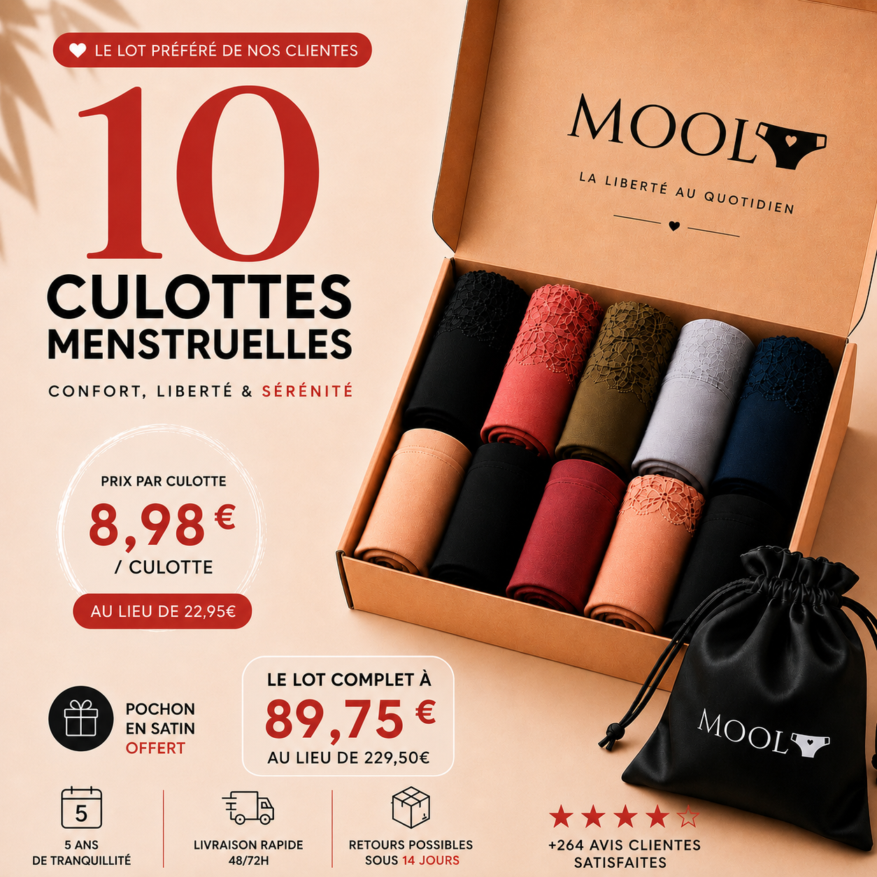 Lot de 10 culottes - Tous Flux - 3XS au 8XL